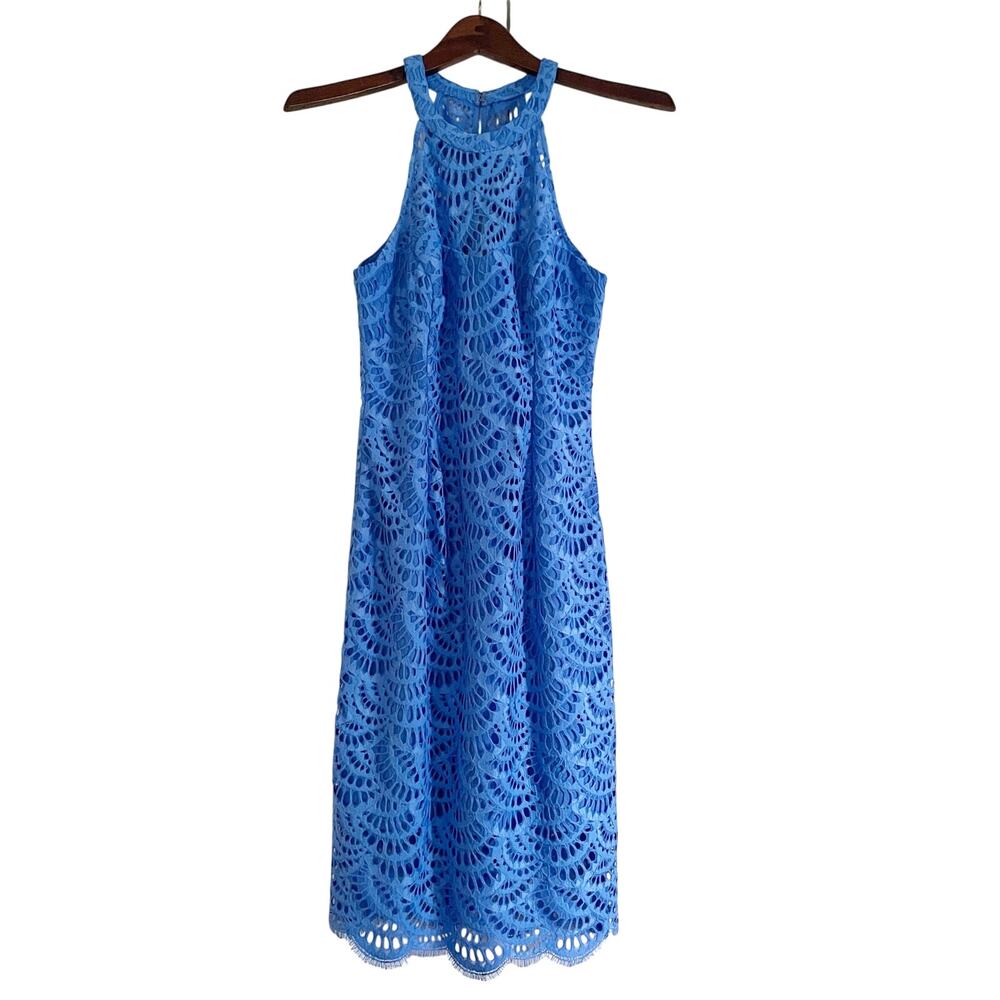 LILLY PULITZER Kenna Lace Dress Bennet Blue 0 - Picture 4 of 11